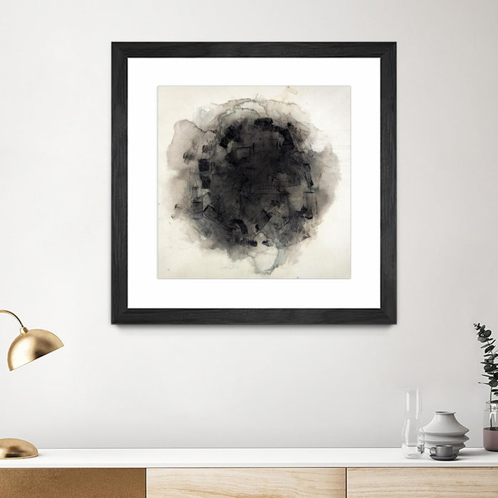 \"Positives And Negatives I\" Matted and Framed Black 36x36 Wall Art