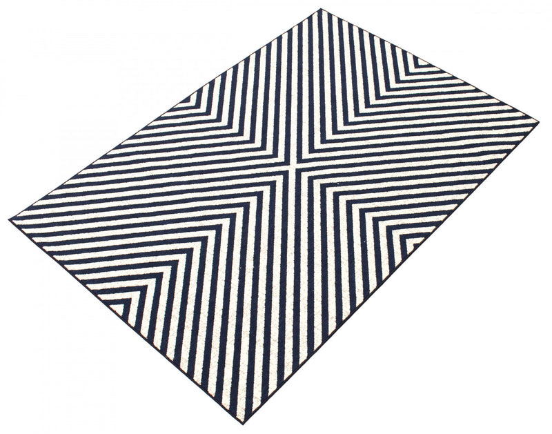 Dodie Blue-Ivory 6'7\" x 9'6\" Area Rug