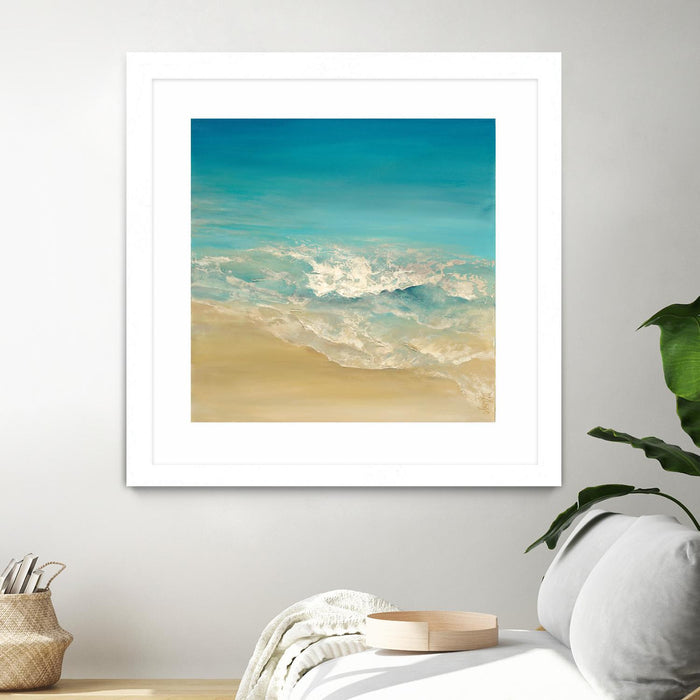\"Coastal Viewpoint Ii\" Matted and Framed White 36x36 Wall Art