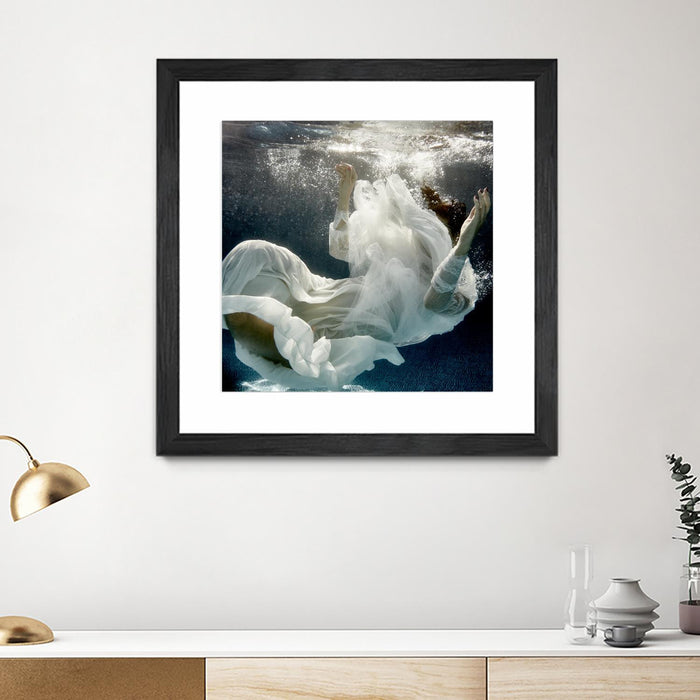 \"Float 3\" Matted and Framed Black 36x36 Wall Art