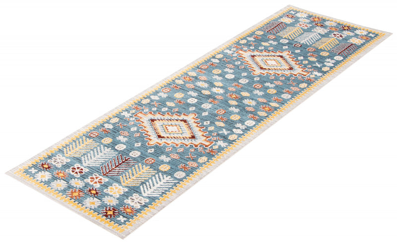Gypsy Blue Machine Washable Area Rug - 2'6\" x 8'0\"