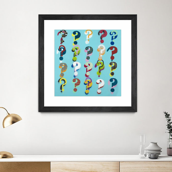 \"Pop The Question\" Matted and Framed Black 30x30 Wall Art
