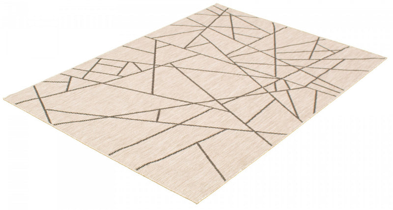 Sadie Abstract Silver-Black Area Rug - 7'10\" x 10'2\"