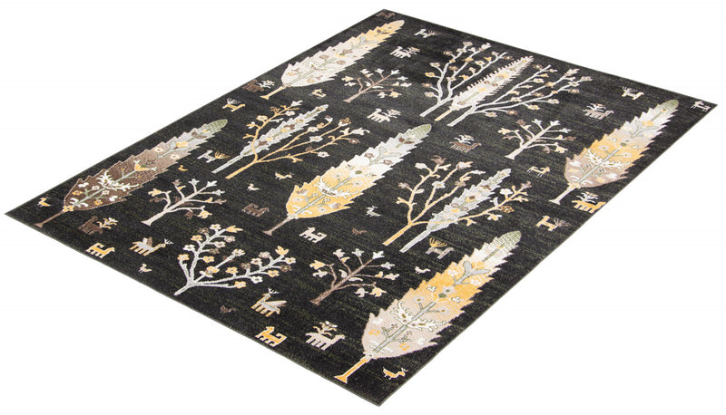 Pine Black Machine Washable Area Rug - 3'0\" x 5'0\"