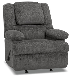 5598 Chenille Rocker Recliner with Storage Arms - Atlantic Graphite