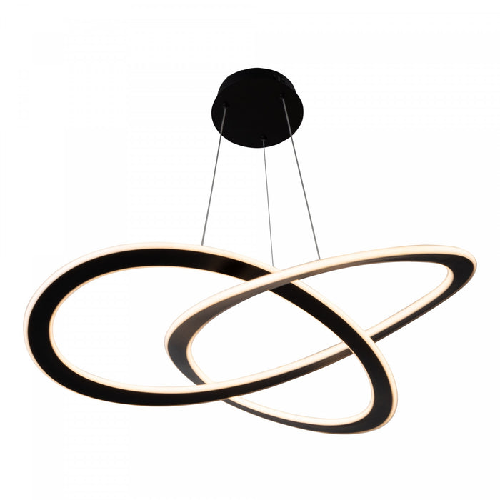 Wave Black Integrated LED Chandelier