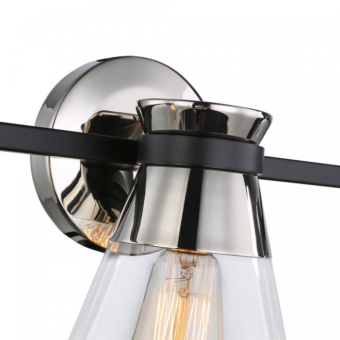 Kanata Black & Brushed Nickel 3-Light Bathroom Vanity Light