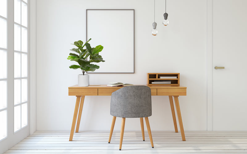 Artificial 27\" Fiddle Leaf In Black Pot