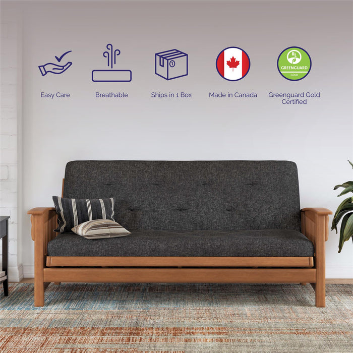 Signature Sleep Braga Full Bonnell Coil Futon Mattress - Dark Grey