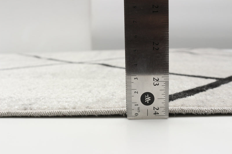 Damali Ivory/Black Machine Washable Area Rug - 5'0\" x 7'0\"