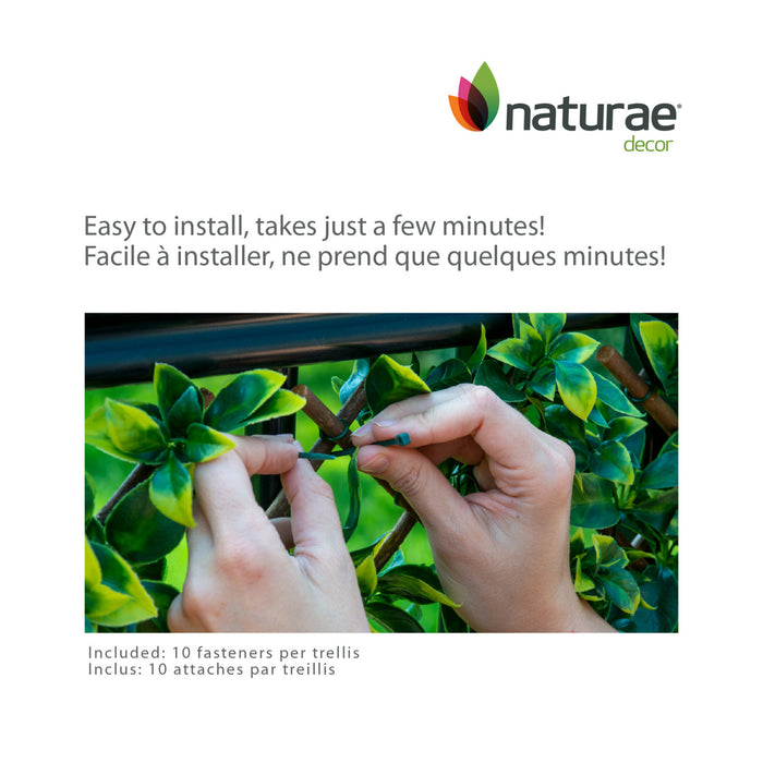 Artificial Willow Expandable Trellis 36\"x 72\" White Rose Leaves