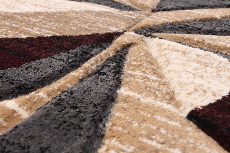 Mayoree Brown, Beige & Black Area Rug - 3'11\" X 5'7\" 