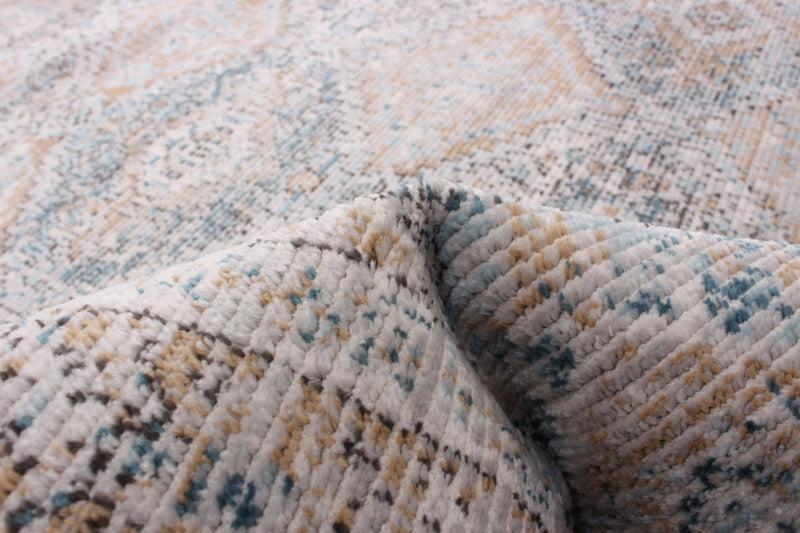 Leandra Taupe/blue Rug 5'3\" X 7'3\" Area Rug