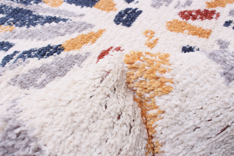 Paloma Sunburst Navy, White Area Rug - 3'11\" x 5'11\"