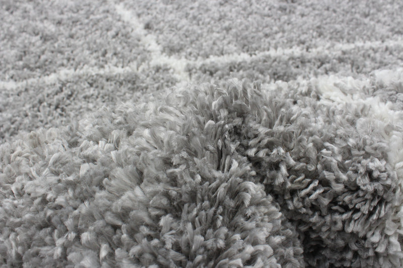 Helma Losange Light Grey Shag 6'7\" X 9'6\" Area Rug