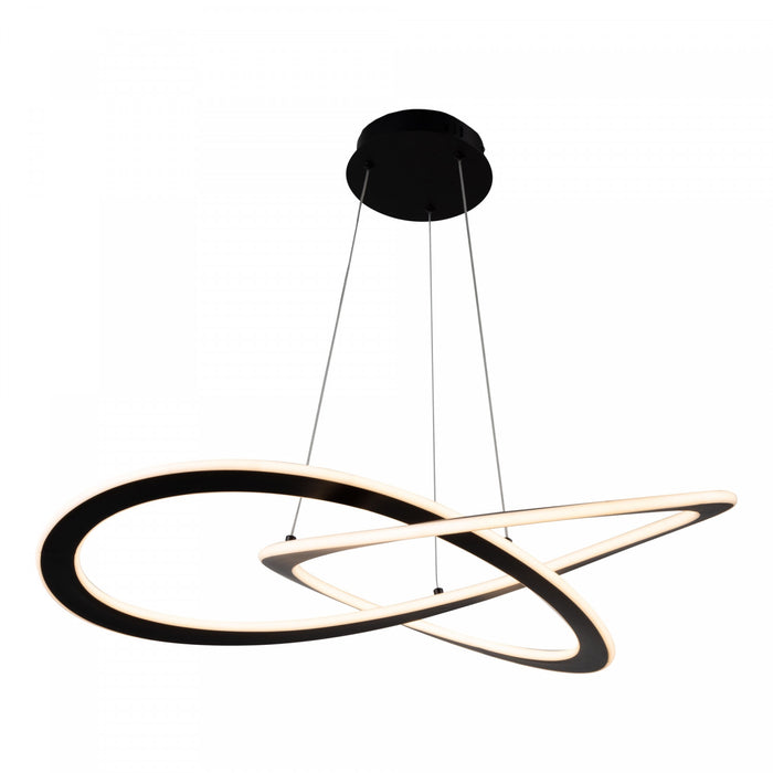 Wave Black Integrated LED Chandelier
