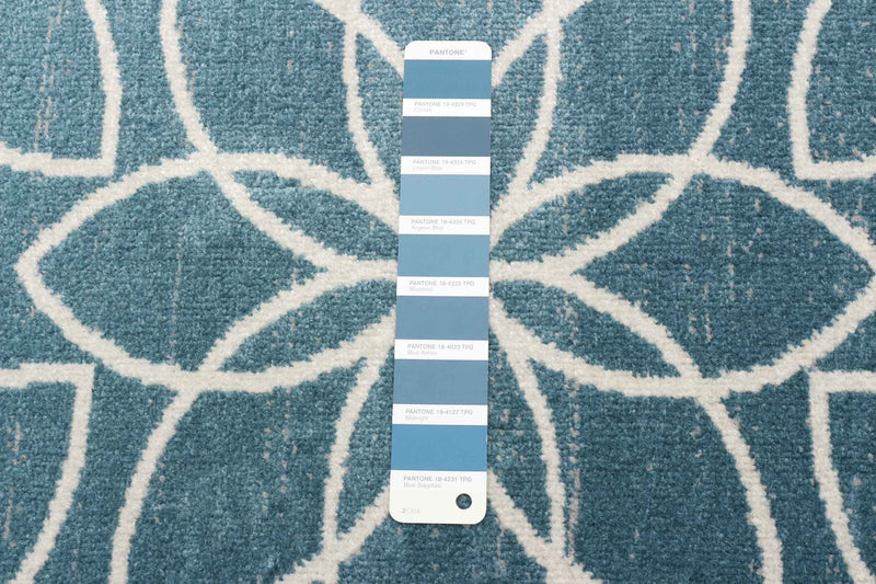 Terali Turquoise Machine Washable Area Rug - 2'6\" x 8'0\"