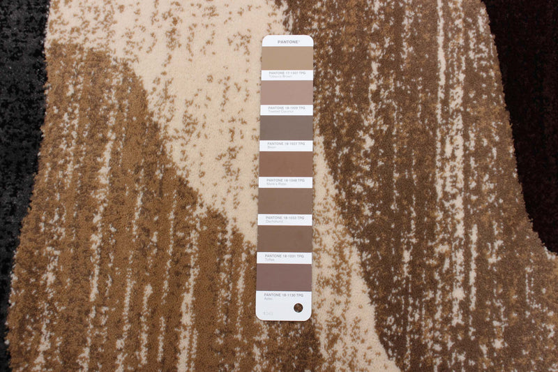 Mayoree Brown, Beige & Black Area Rug - 3'11\" X 5'7\" 