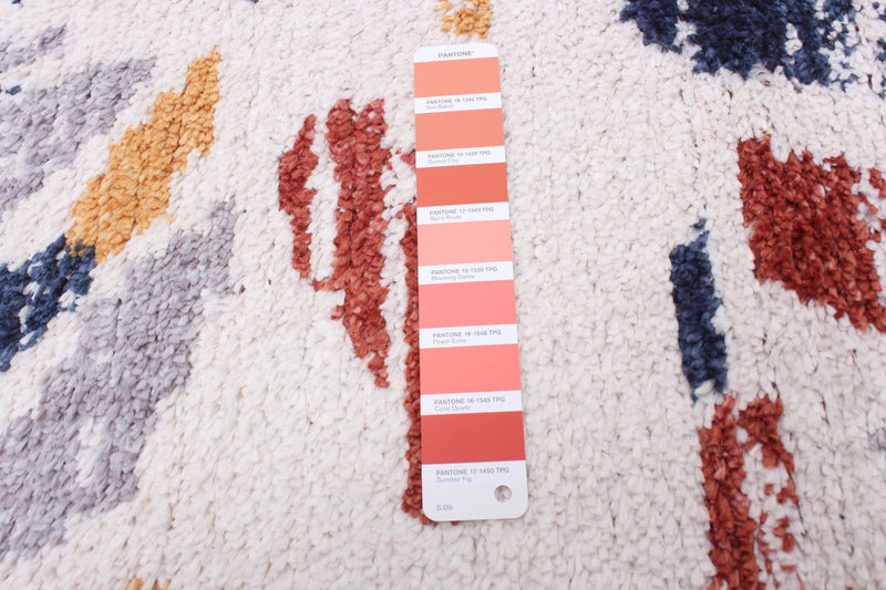 Paloma Sunburst Navy, White Area Rug - 6'7\" x 9'6\"