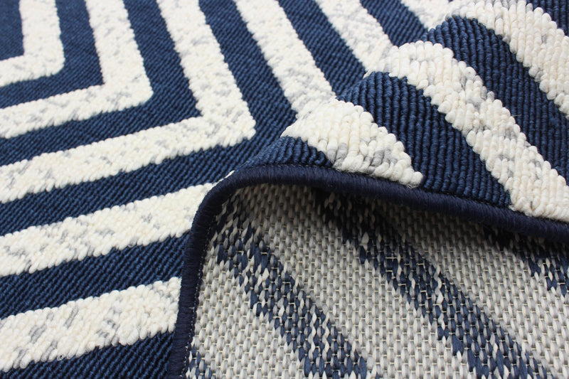 Dodie Blue-Ivory 6'7\" x 9'6\" Area Rug