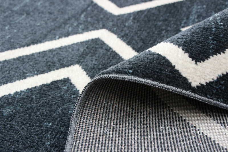 Kenza Blue Machine Washable Area Rug - 5'0\" x 7'0\"