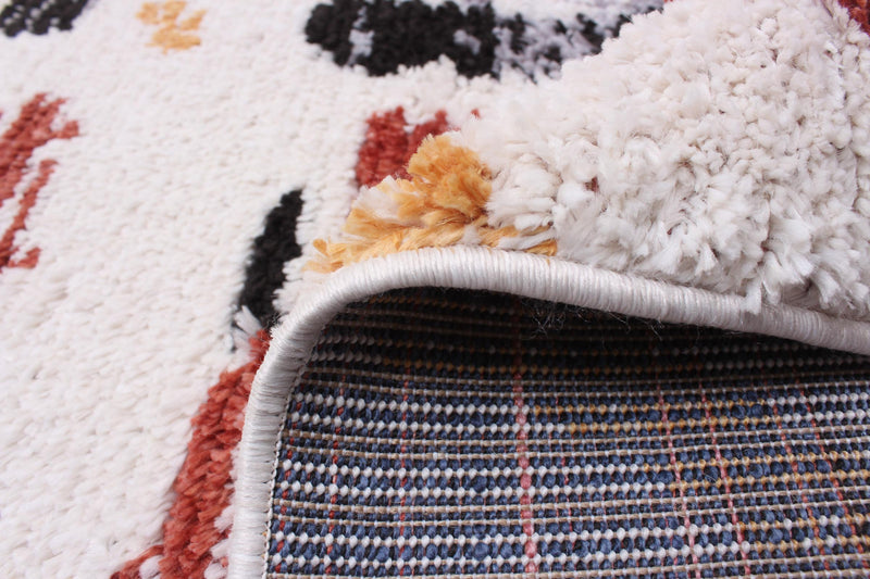 Paloma Sunburst Black, White Area Rug - 6'7\" x 9'6”