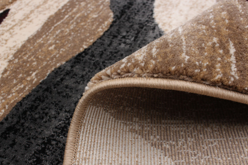 Mayoree Brown, Beige & Black Area Rug - 3'11\" X 5'7\" 