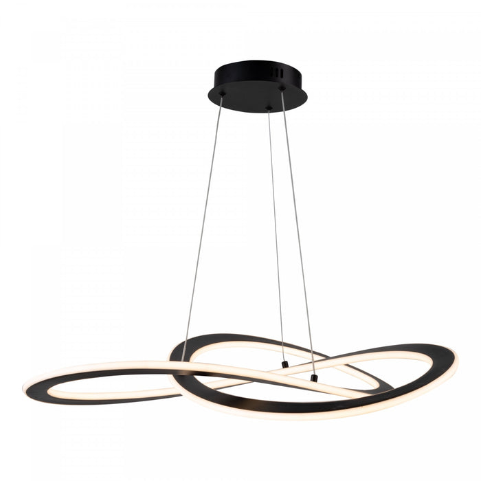 Wave Black Integrated LED Chandelier