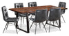 Bowery 7pc Dining Set with Table & 6 Avis Chairs, Sheesham Wood, Metal, 80\"W - Brown