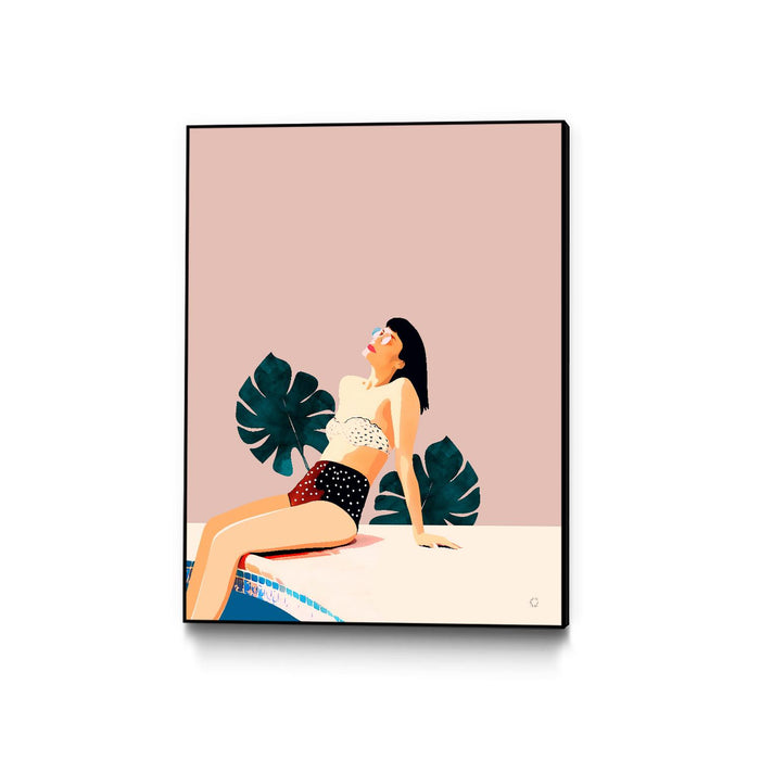 \"Sunday\" Canvas Framed Black 30x40 Wall Art