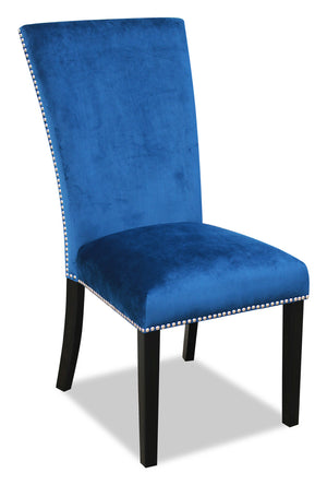 Cami Dining Chair with Velvet Fabric - Blue