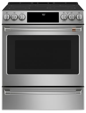 Cafe 5.7 Cu. Ft. Smart Electric Range with True European Convection and Self Clean Racks - Stainless Steel - CCES700P2MS1