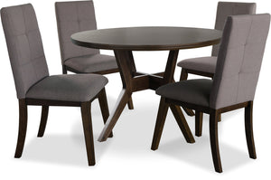 Chelsea 5pc Dining Set with Table & 4 Brown Chairs, 48