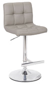 Cruz Barstool with Swivel & Adjustable Seat, Vegan Leather Fabric, Metal - Taupe