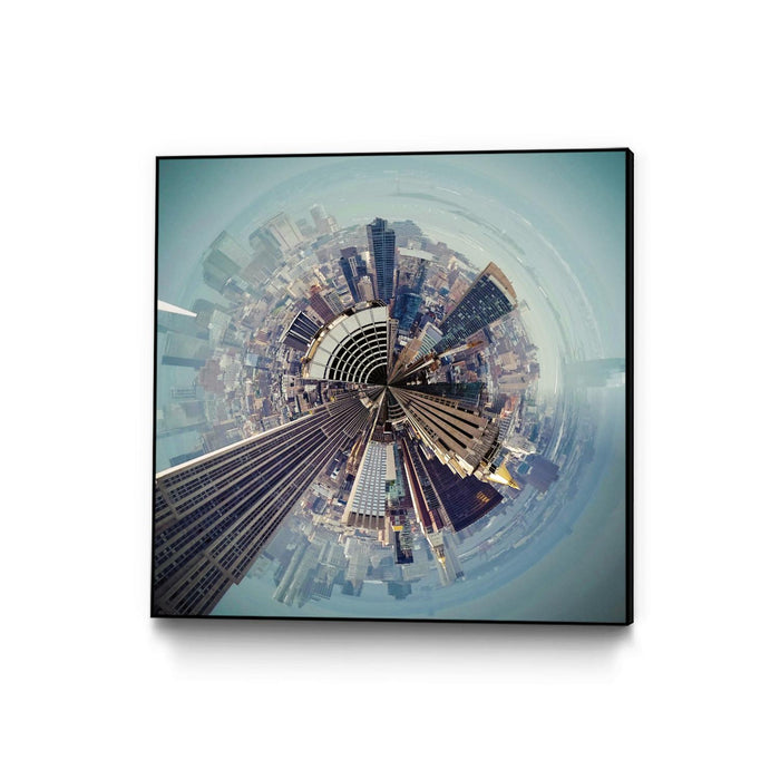 \"City Center I\" Canvas Framed Black 20x20 Wall Art
