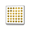 \"Golden Spots White\" Canvas Framed Black 20x20 Wall Art