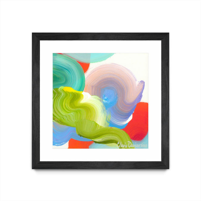 \"Vav 05\" Matted and Framed Black 36x36 Wall Art
