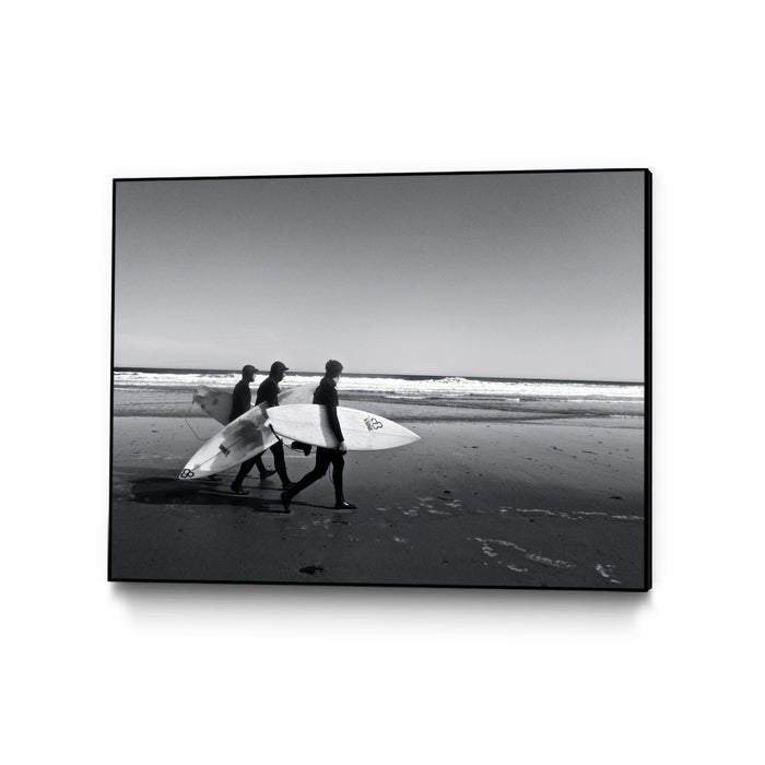 \"Surfers Iii\" Canvas Framed Black 32x24 Wall Art
