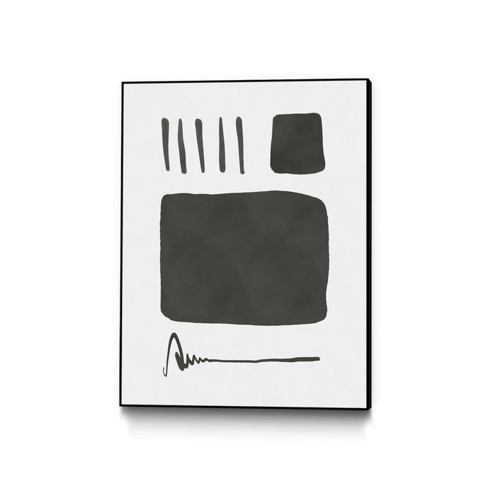 \"Square Mind\" Canvas Framed Black 30x40 Wall Art