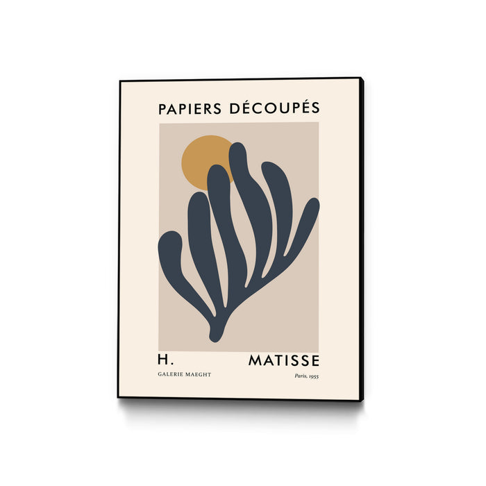\"Papiers Découpés I\" Canvas Framed Black 24x32 Wall Art