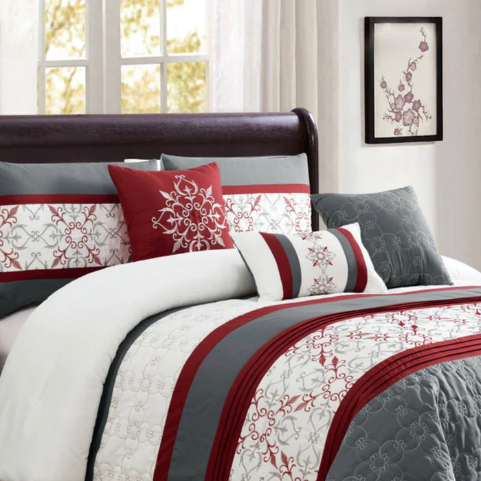 Lampa 7-Piece Queen Comforter - Red