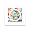 \"Smoke Circus Iv\" Matted and Framed White 30x30 Wall Art