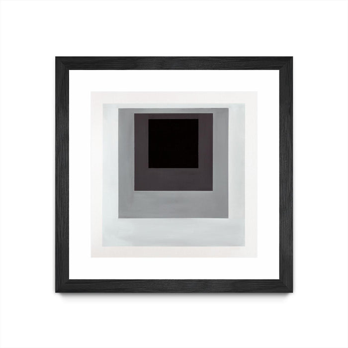 \"Inside Box Thinker\" Matted and Framed Black 36x36 Wall Art