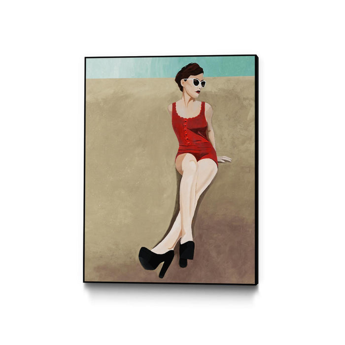 \"Rays Of Glamour\" Canvas Framed Black 30x40 Wall Art
