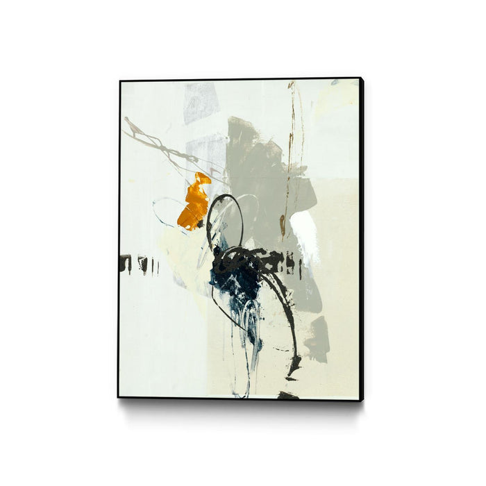 \"Outburst V\" Canvas Framed Black 30x40 Wall Art