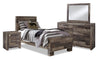 Derekson 6pc Bedroom Set with Panel Bed, Dresser, Mirror & Nightstand for Kids, Grey - Twin Size