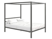 Atwater Living Cara Queen Metal Canopy Bed - Grey 