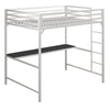 Atwater Living Mason Metal Full Loft Bed with Desk - White