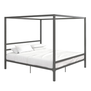 Dorel Home Atwater Living Cara King Metal Canopy Bed - Gunmetal Grey