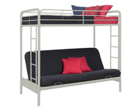 Dorel Home Atwater Living Metal Twin-Over-Futon Bunk Bed - White